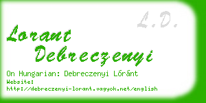 lorant debreczenyi business card